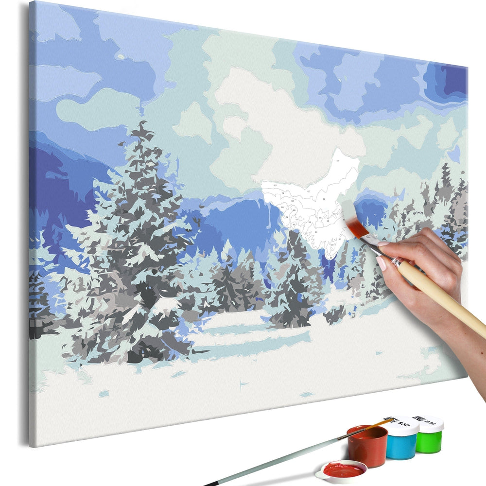 Malen nach Zahlen   Snow Christmas Trees