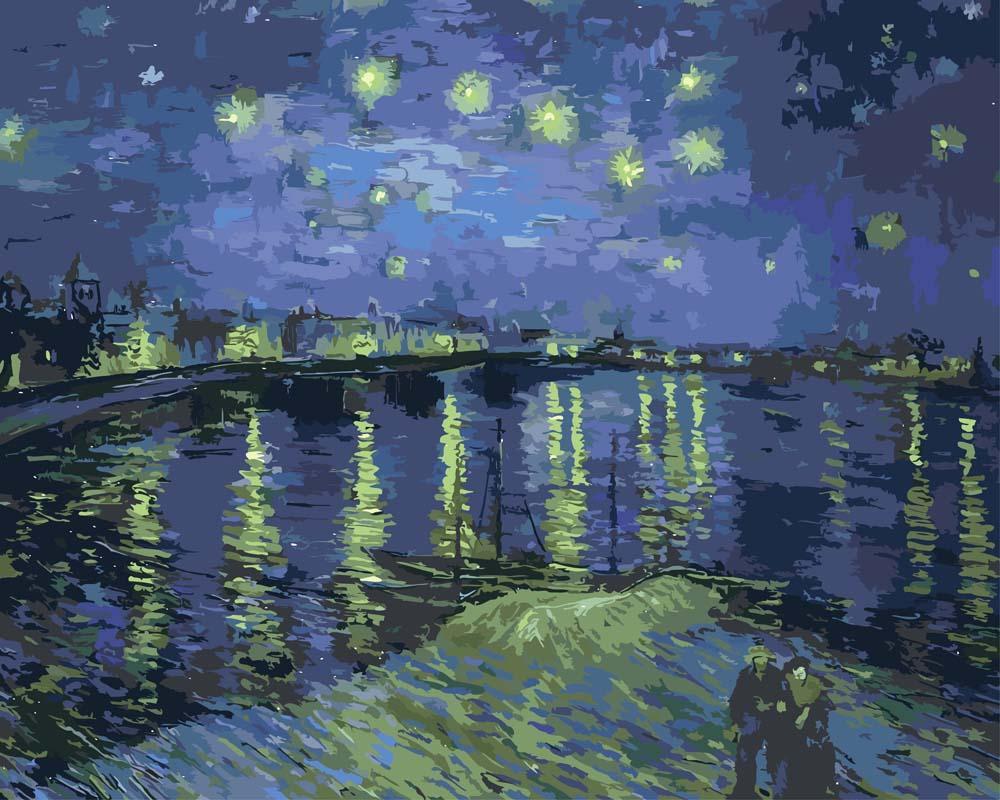 Malen nach Zahlen   Sternennacht über der Rhone (Starry Night Over the Rhône)   Vincent van Gogh