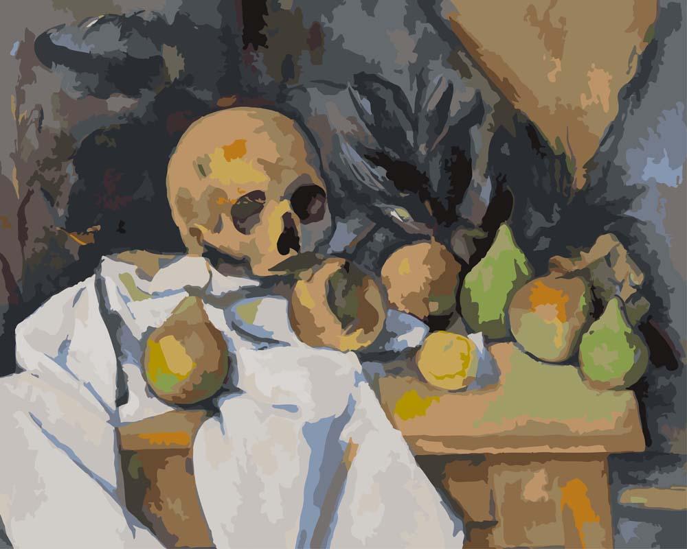 Malen nach Zahlen   Stillleben mit Totenkopf   Paul Cezanne