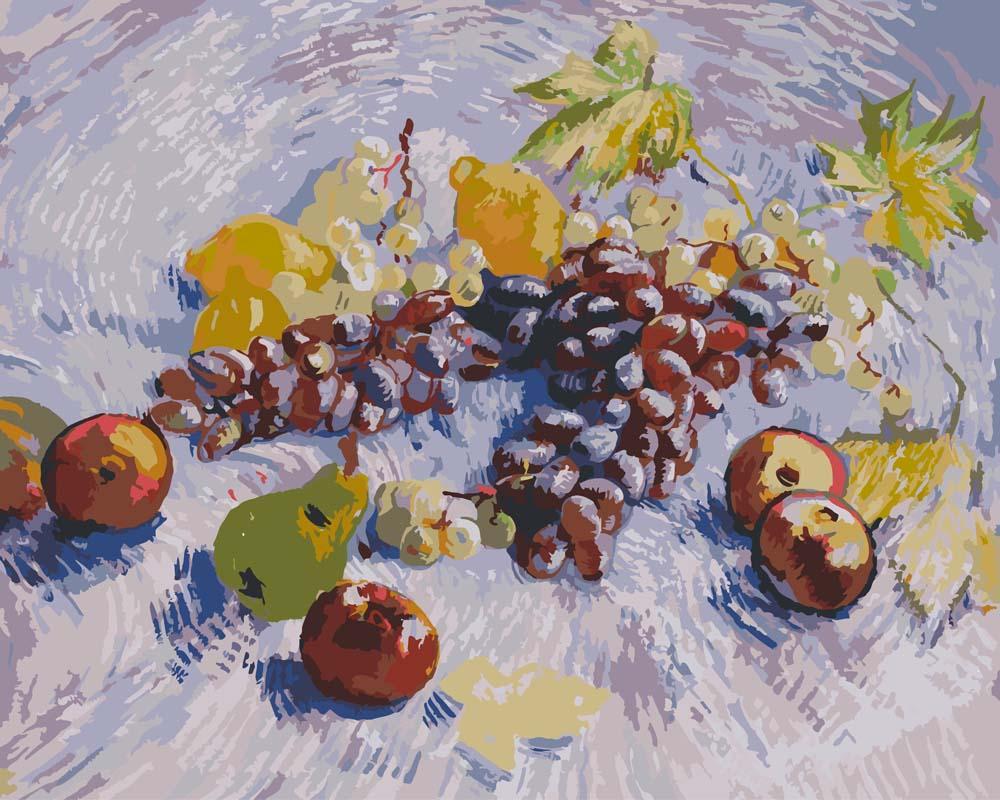 Malen nach Zahlen   Stillleben mit Trauben, Äpfeln, Zitronen und Birne   Vincent van Gogh