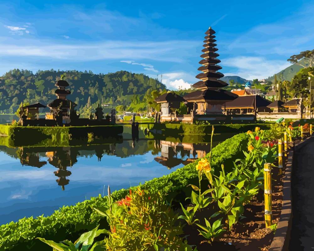 Malen nach Zahlen   Tempel in Bali