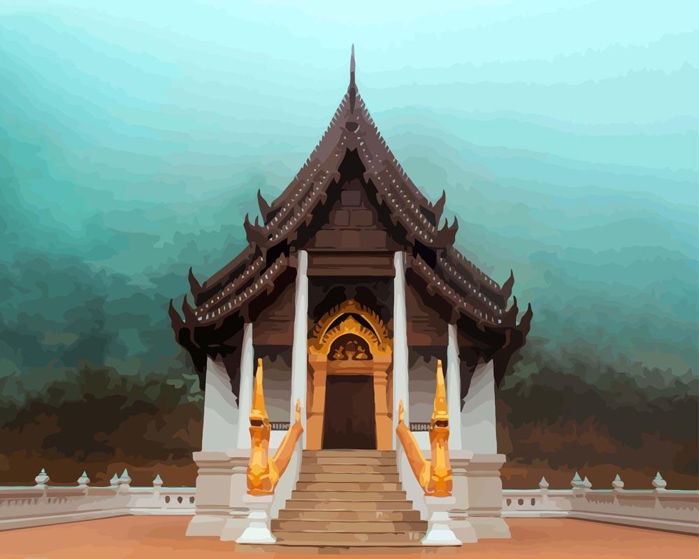 Malen nach Zahlen   Thai Tempel
