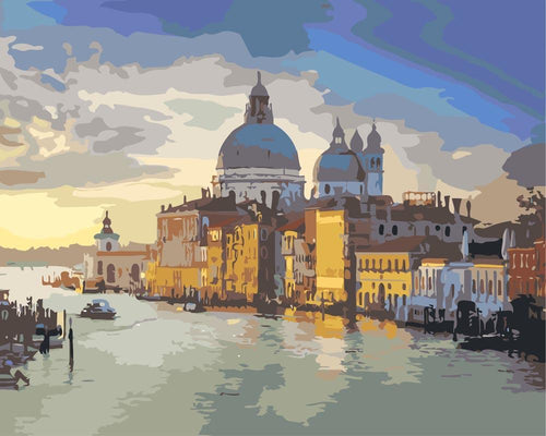 Malen nach Zahlen - Venedig großer Kanal bei Sonnenaufgang - Italien