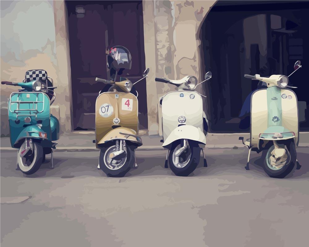 Malen nach Zahlen   Vintage Roller