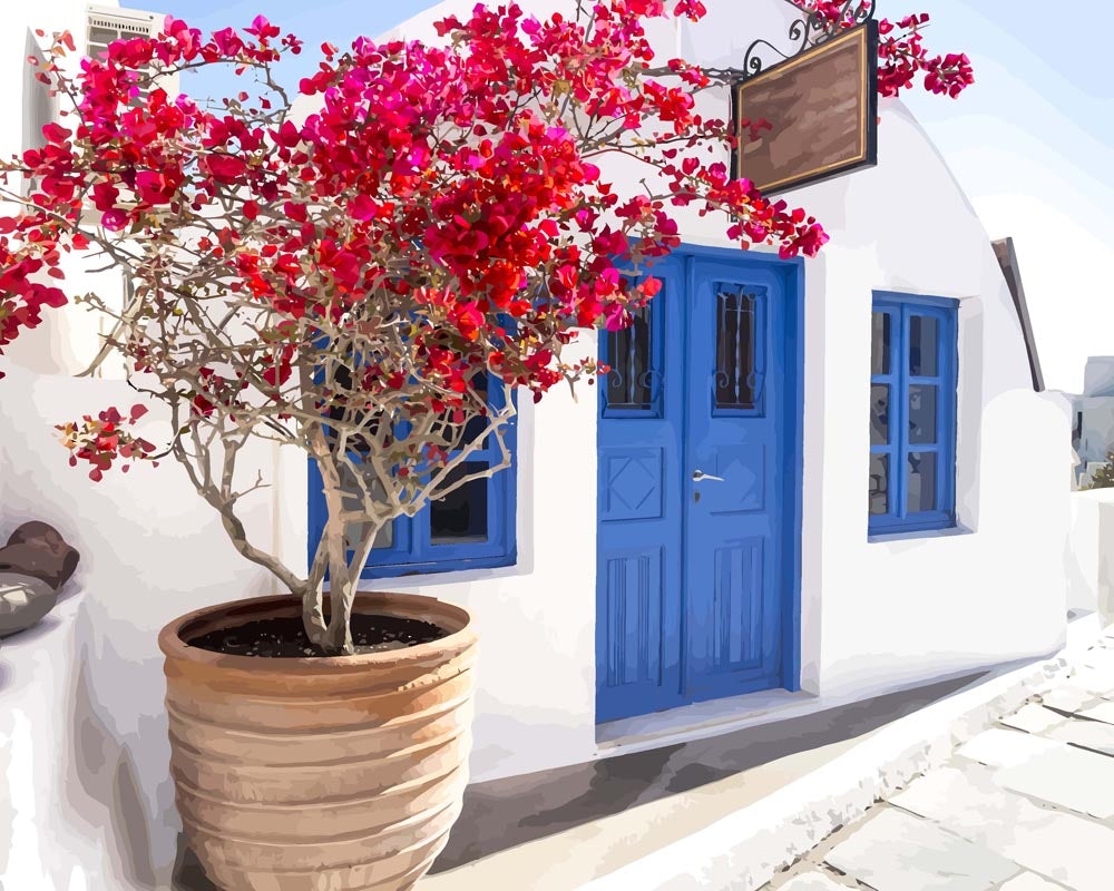 Malen nach Zahlen   Weiße Architektur in Santorini