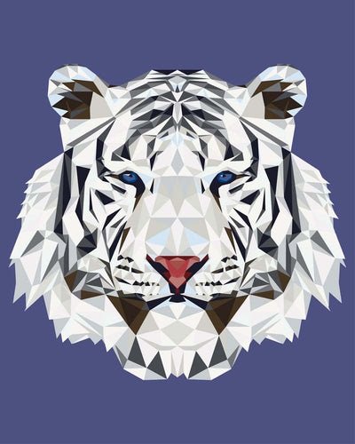 Malen nach Zahlen - Weißer Tiger Polygon