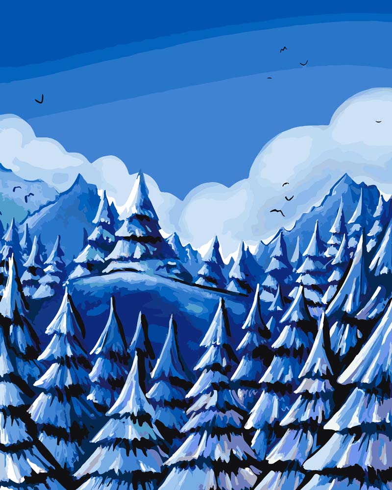 Malen nach Zahlen   Winterwald   by Farbheldin