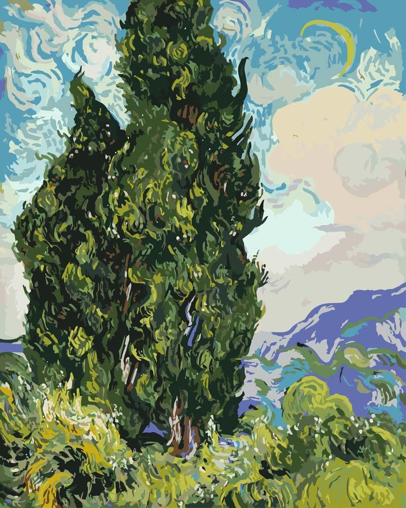 Malen nach Zahlen   Zypressen   Vincent van Gogh