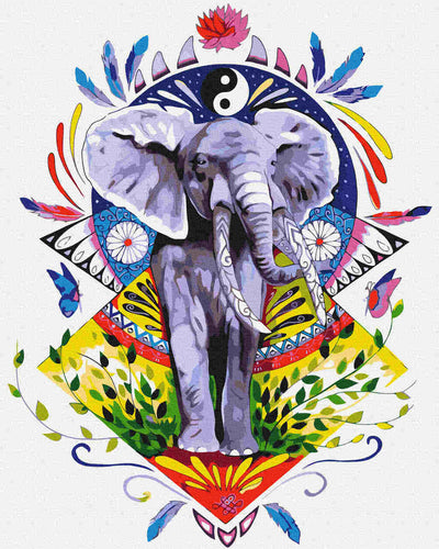 Malen nach Zahlen - life balance elefant - by Pixie Cold