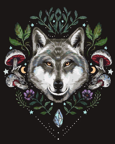 Malen nach Zahlen - spiritueller Wolf - by Pixie Cold