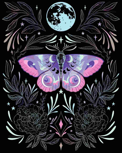 Malen nach Zahlen - violette Motte - by Pixie Cold