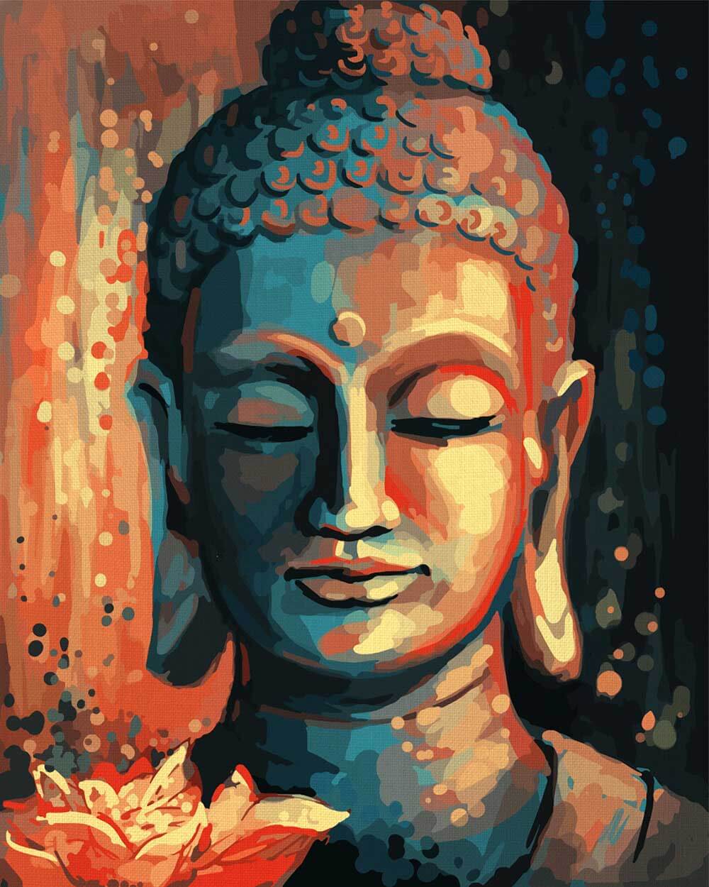 Malen nach Zahlen   Buddha mit Blume