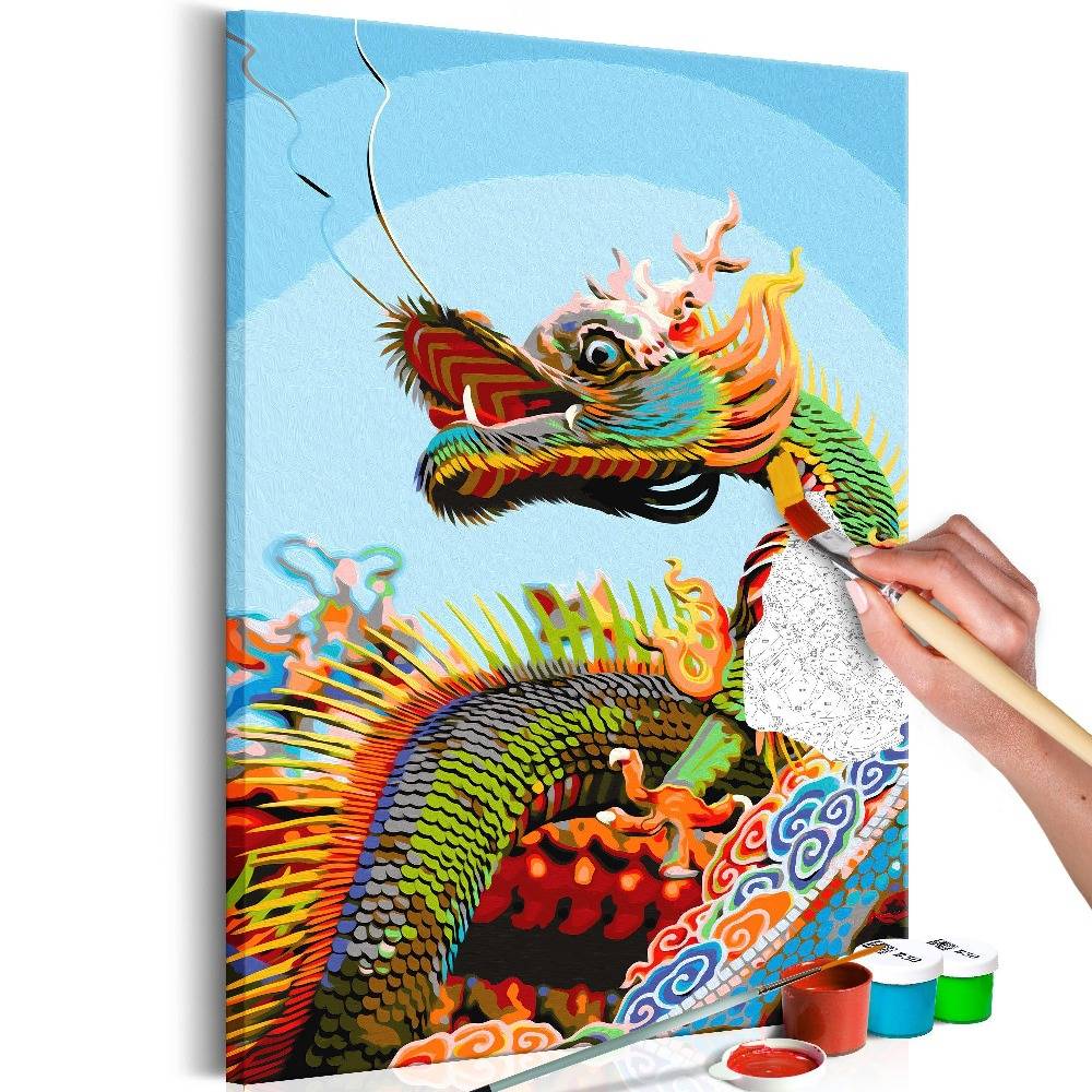 Malen nach Zahlen   Colourful Dragon