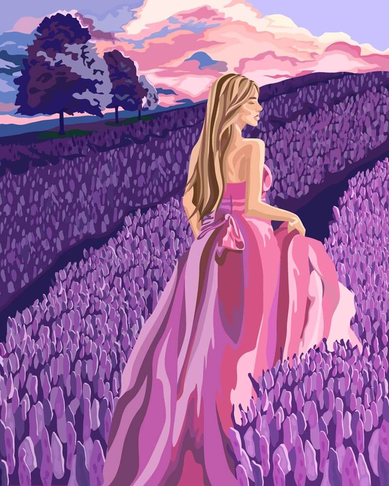 Malen nach Zahlen   Paradies im Lavendelfeld
