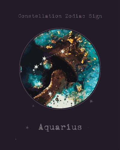 Malen nach Zahlen - Sternzeichen - Aquarius - Wassermann