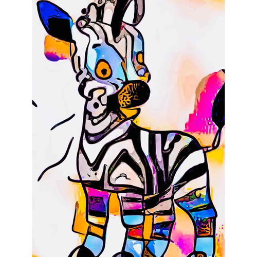 Malen nach Zahlen - Buntes Zebra - Artist's Edition - by zamart