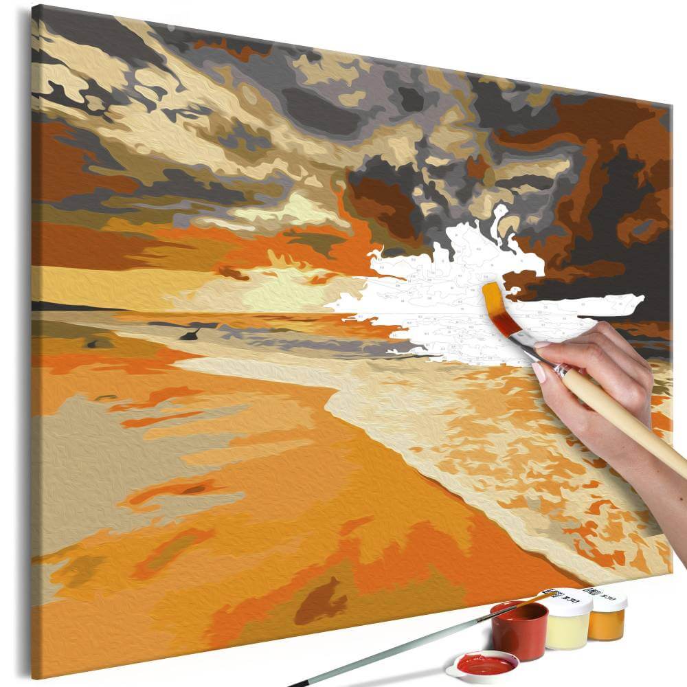 malen nach zahlen goldener strand 
