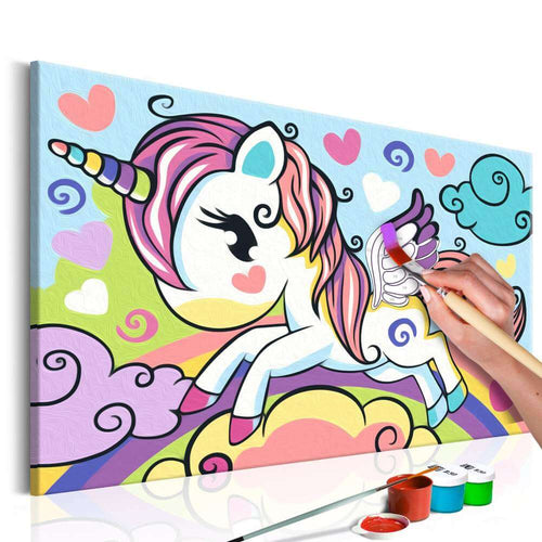Malen nach Zahlen Kinder - Farbenfrohes Einhorn