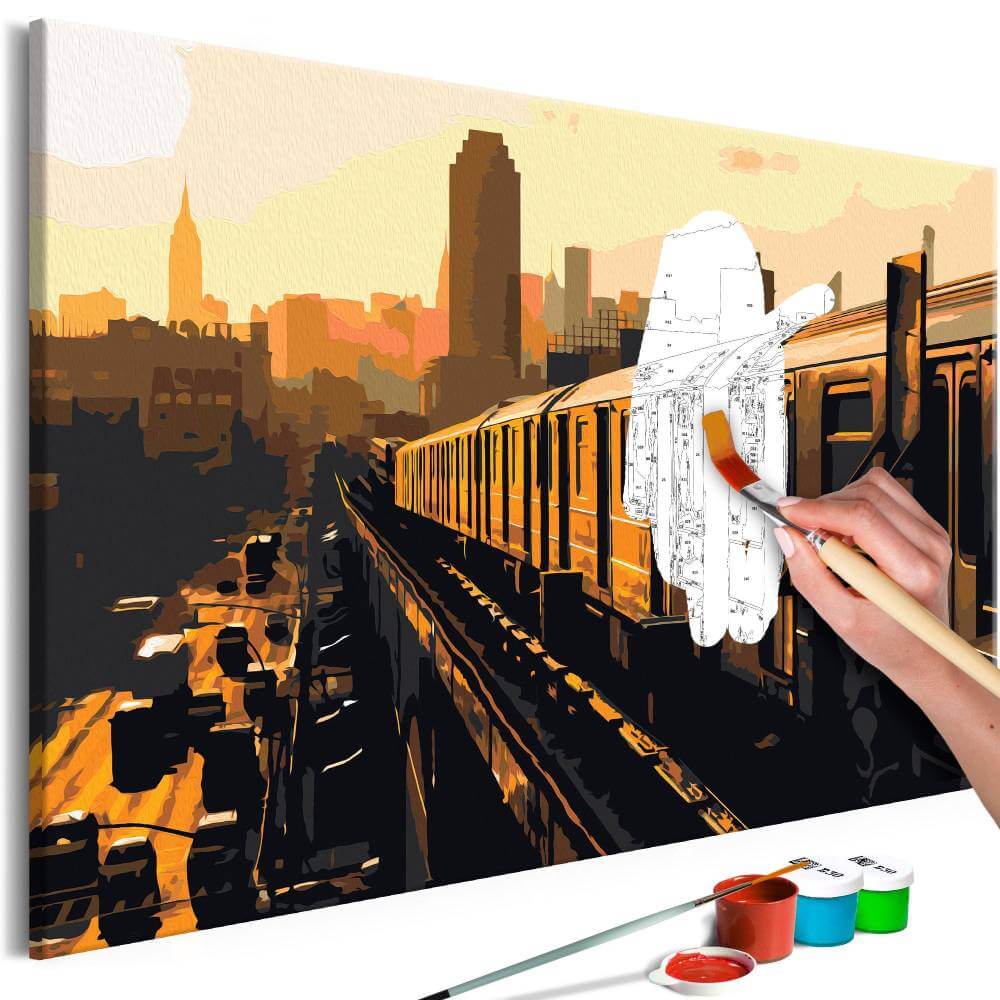 malen nach zahlen new york subway zug