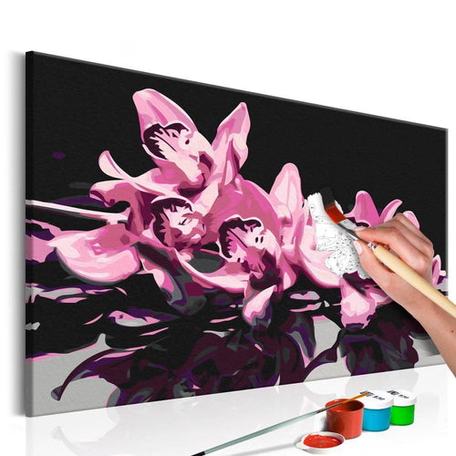 malen-nach-zahlen-rosarote-orchidee-schwarzer-hintergrund